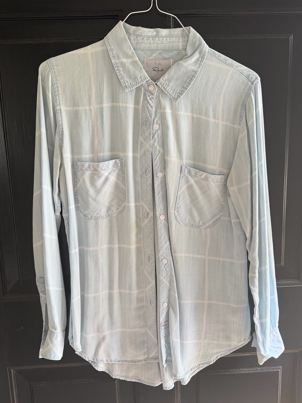Rails Light Blue Windowpane Button-Up Shirt